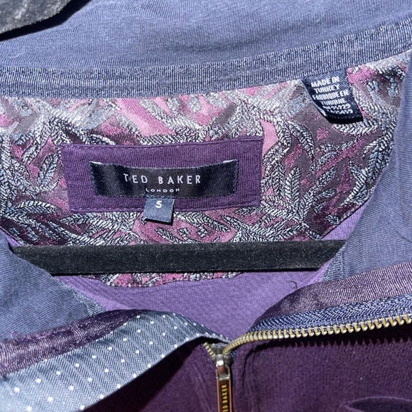 Ted Baker 1/4 Zip Long Sleeve Purple Pullove Sweatshirt Viscose - Picture 3 of 9